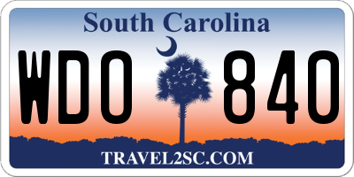 SC license plate WDO840