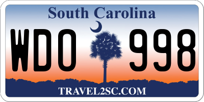 SC license plate WDO998