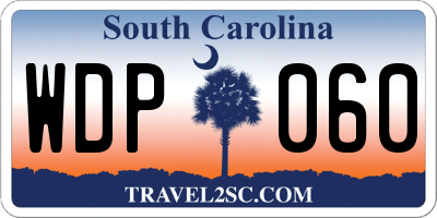 SC license plate WDP060