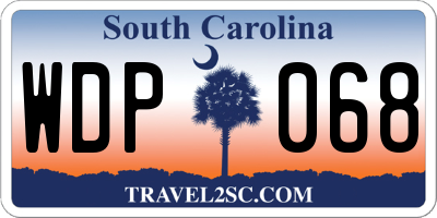 SC license plate WDP068