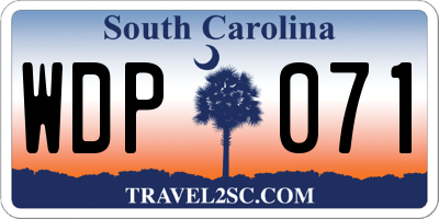 SC license plate WDP071