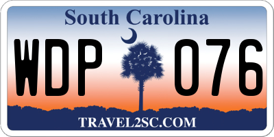 SC license plate WDP076