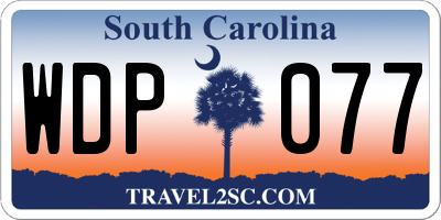 SC license plate WDP077