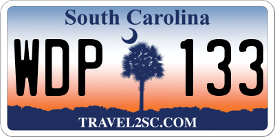 SC license plate WDP133