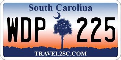 SC license plate WDP225