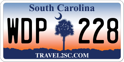 SC license plate WDP228