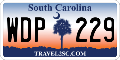 SC license plate WDP229