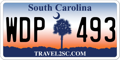 SC license plate WDP493