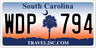 SC license plate WDP794