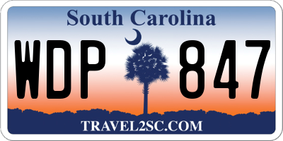 SC license plate WDP847