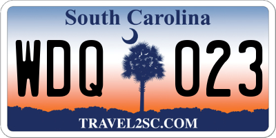 SC license plate WDQ023