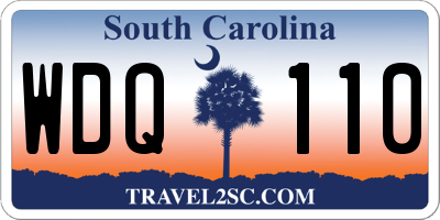 SC license plate WDQ110
