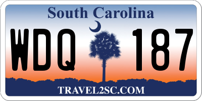 SC license plate WDQ187