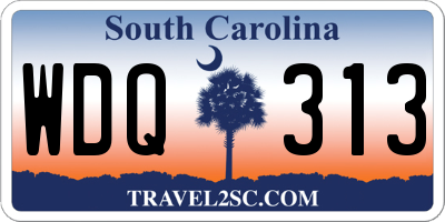 SC license plate WDQ313