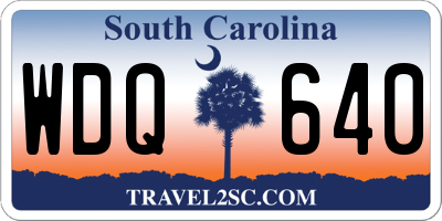 SC license plate WDQ640