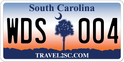 SC license plate WDS004