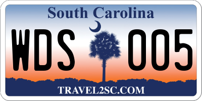 SC license plate WDS005