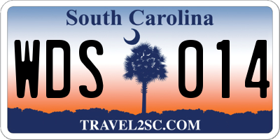 SC license plate WDS014