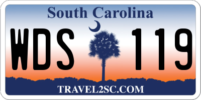 SC license plate WDS119