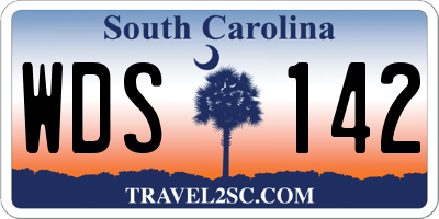 SC license plate WDS142