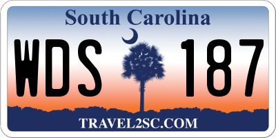 SC license plate WDS187
