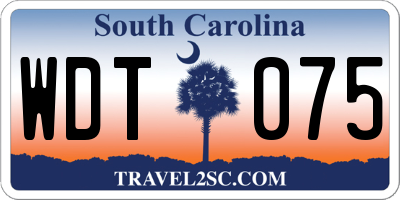 SC license plate WDT075