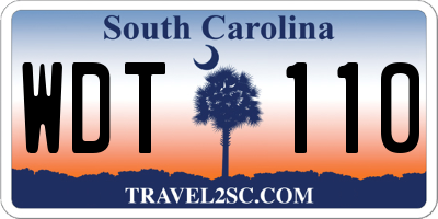SC license plate WDT110