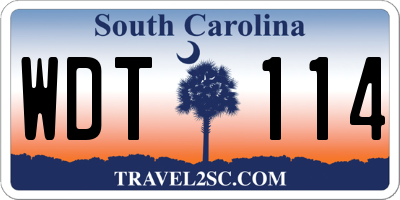 SC license plate WDT114