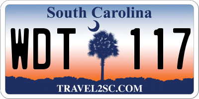 SC license plate WDT117