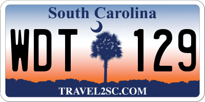 SC license plate WDT129