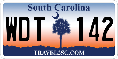 SC license plate WDT142