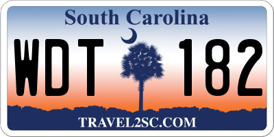 SC license plate WDT182