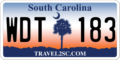 SC license plate WDT183