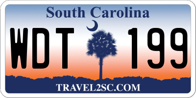 SC license plate WDT199