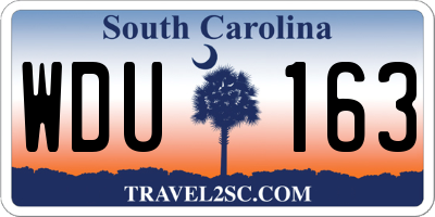 SC license plate WDU163