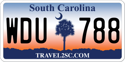 SC license plate WDU788