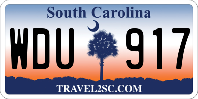 SC license plate WDU917