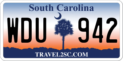 SC license plate WDU942