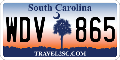 SC license plate WDV865