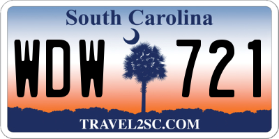 SC license plate WDW721