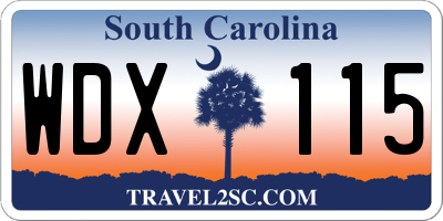 SC license plate WDX115