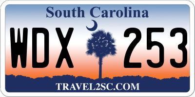 SC license plate WDX253