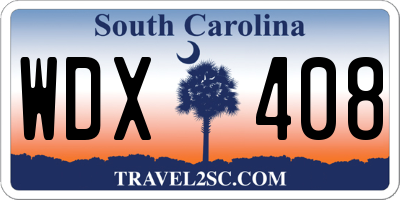 SC license plate WDX408