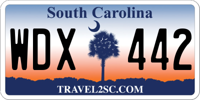 SC license plate WDX442