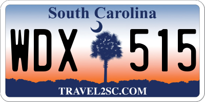 SC license plate WDX515