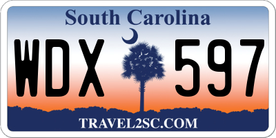 SC license plate WDX597