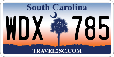 SC license plate WDX785