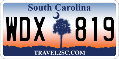SC license plate WDX819