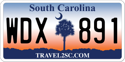 SC license plate WDX891