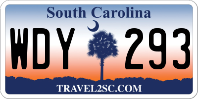 SC license plate WDY293